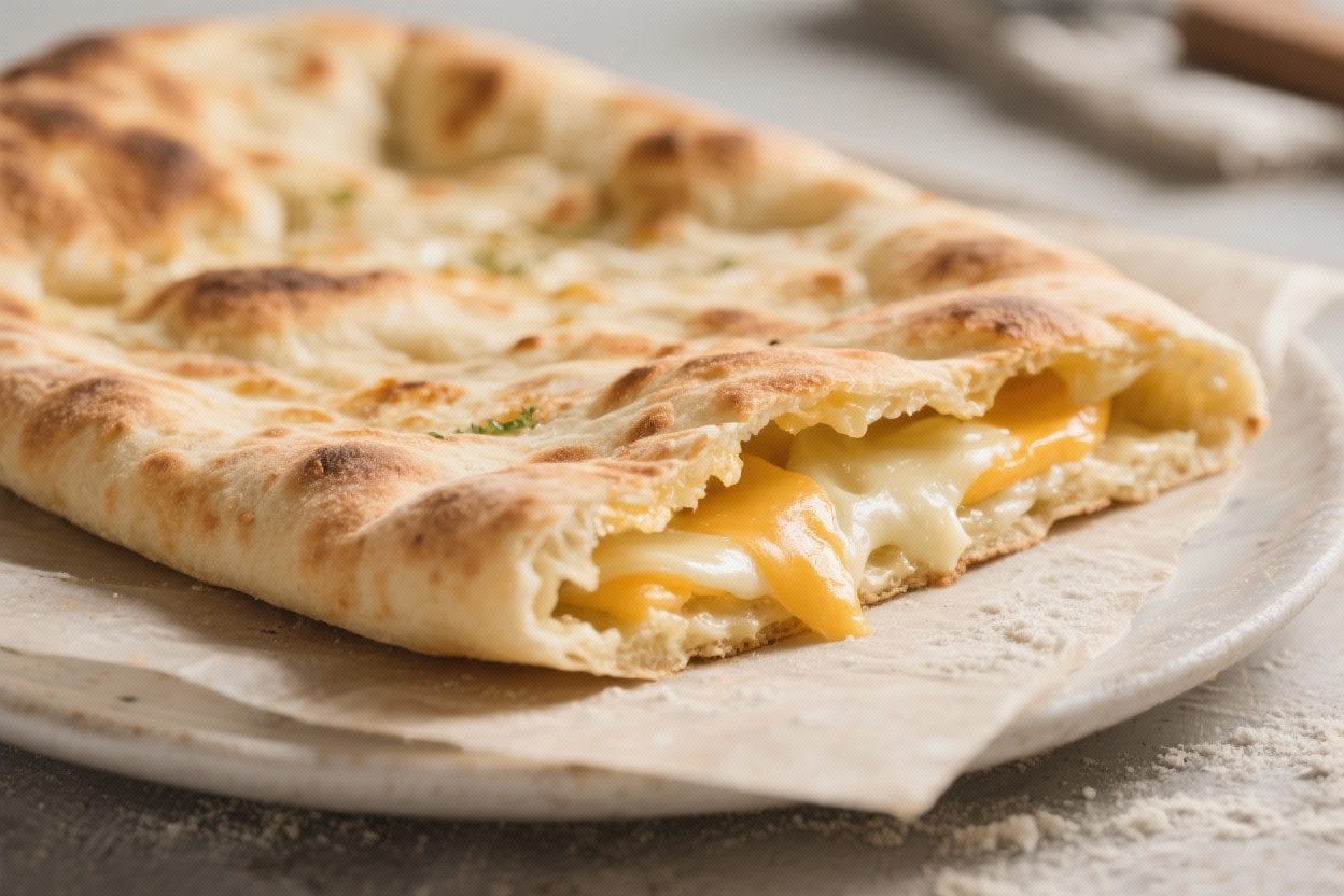 Cheese-Stuffed Flatbread From Scratch – Warm, Gooey, and Comforting