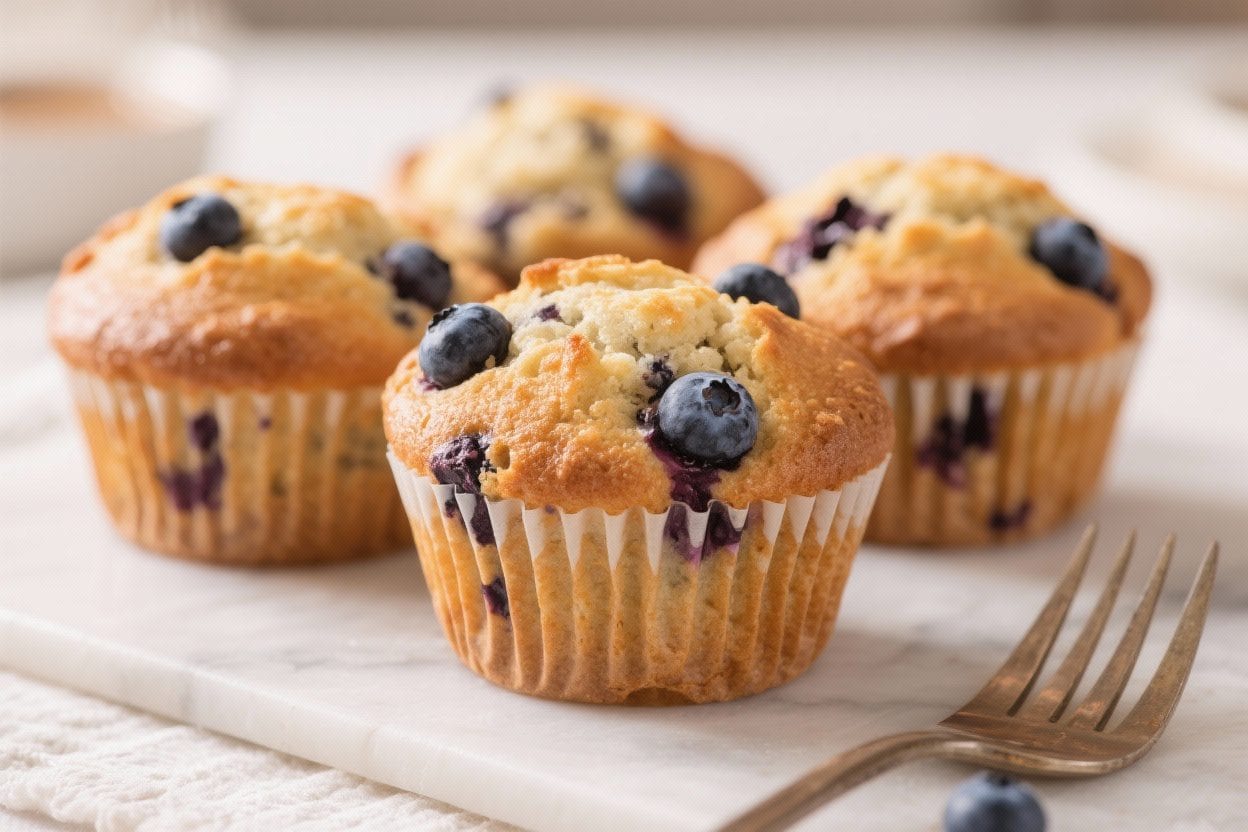 Bakery Style Blueberry Muffins – Big, Soft, and Bursting With Berries