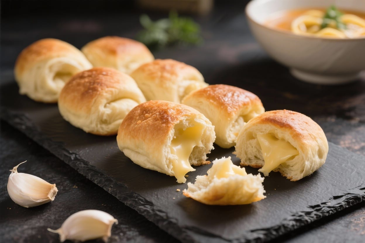 Cheese garlic rolls - You can serve them with soup or pasta, or just tear them apart and eat them as a snack