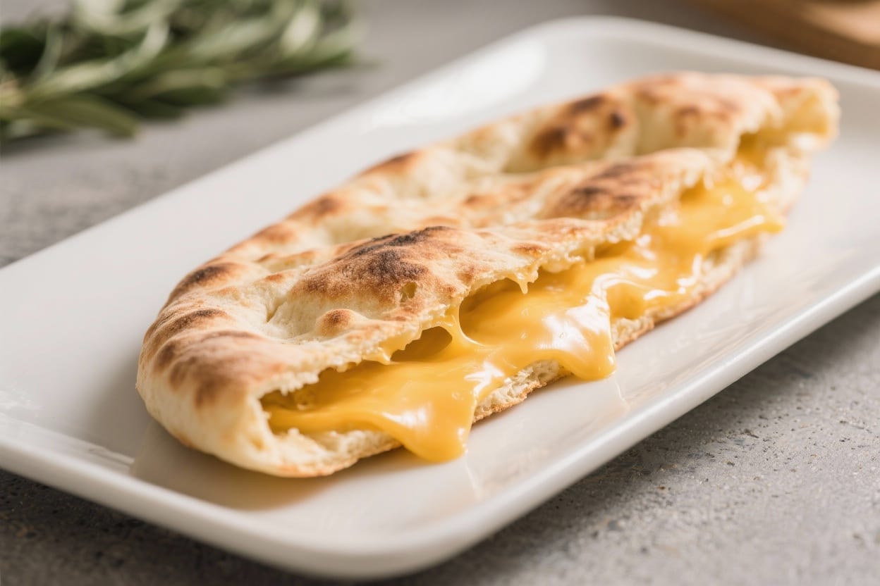 Cheese stuffed flatbread - It’s warm, soft, and oozing with melty cheese