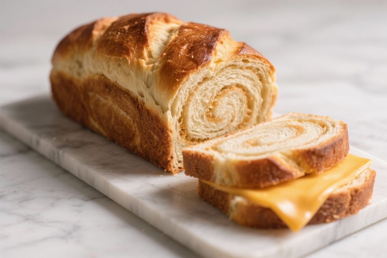 Cheese swirl bread loaf - You can enjoy it warm from the oven, toast it for breakfast, or use it to upgrade your sandwich game