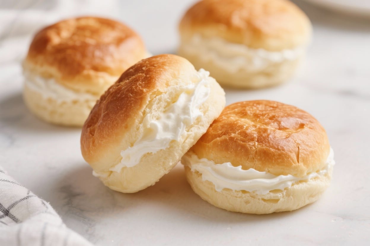 Cream filled pastry buns - Cream Filled Pastry Buns - Soft, Fluffy, and Comforting If you love bakery-style treats, cream fille
