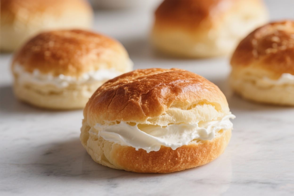 Cream filled pastry buns - You don’t need fancy tools, just basic ingredients and some patience