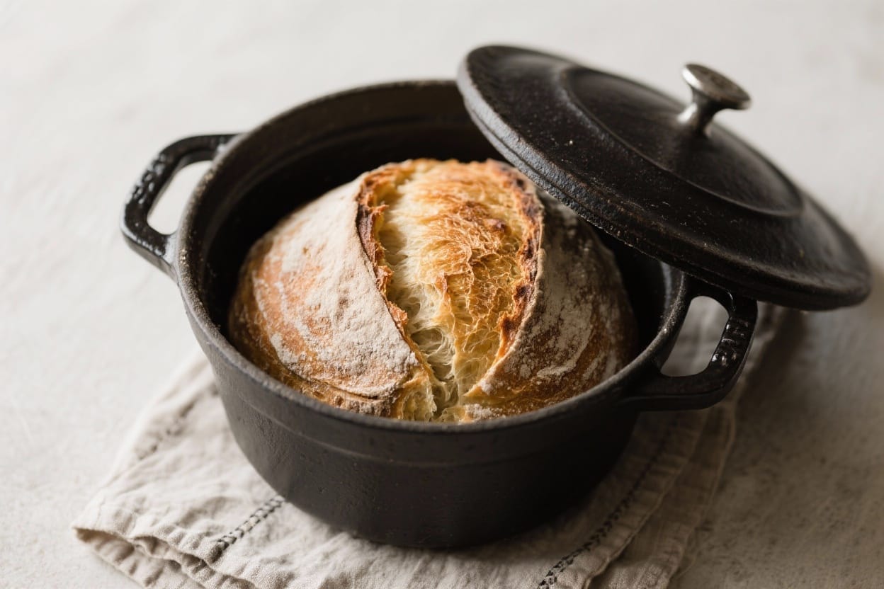 Dutch oven bread recipe - You don’t need a mixer or special skills—just a pot with a lid and a little patience