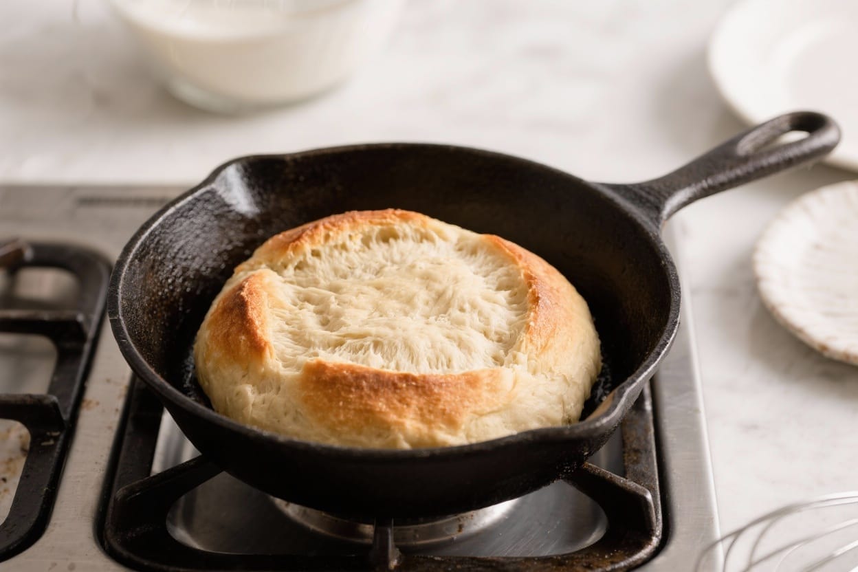 Easy skillet bread recipe - You’ll mix a simple dough, let it rise, and cook it right in a skillet on the stovetop and in the ov