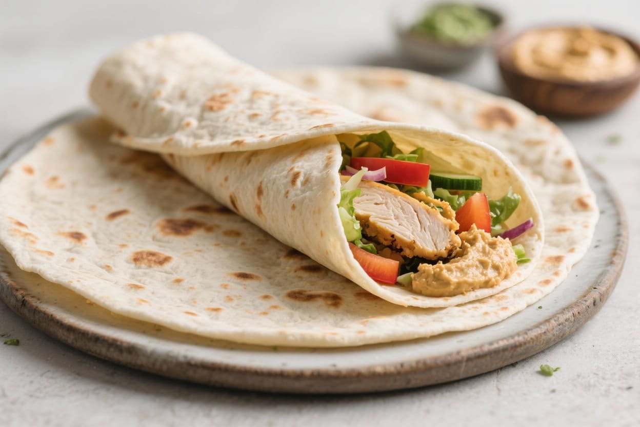 Flatbread wraps recipe - They’re soft, bendy, and perfect for anything from chicken and veggies to hummus and salad