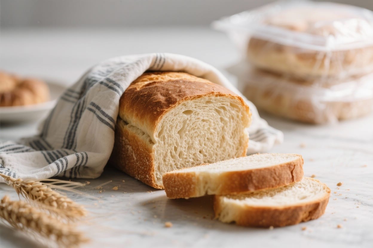 Freezer friendly homemade bread - You can bake now, freeze for later, and enjoy warm slices whenever you want