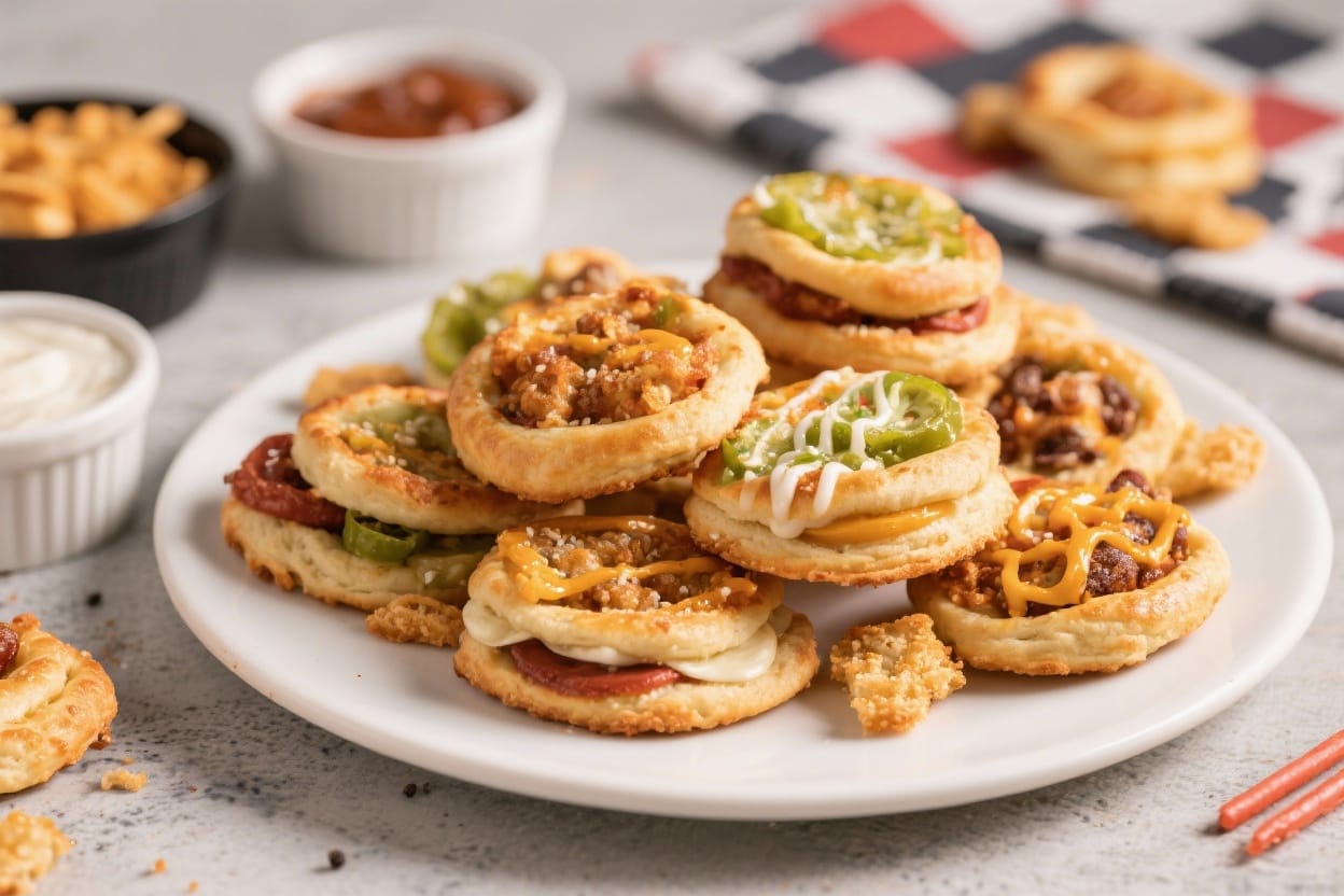 Game night dough snacks - These game night dough snacks are easy to build, fun to customize, and baked for a golden, crispy fi