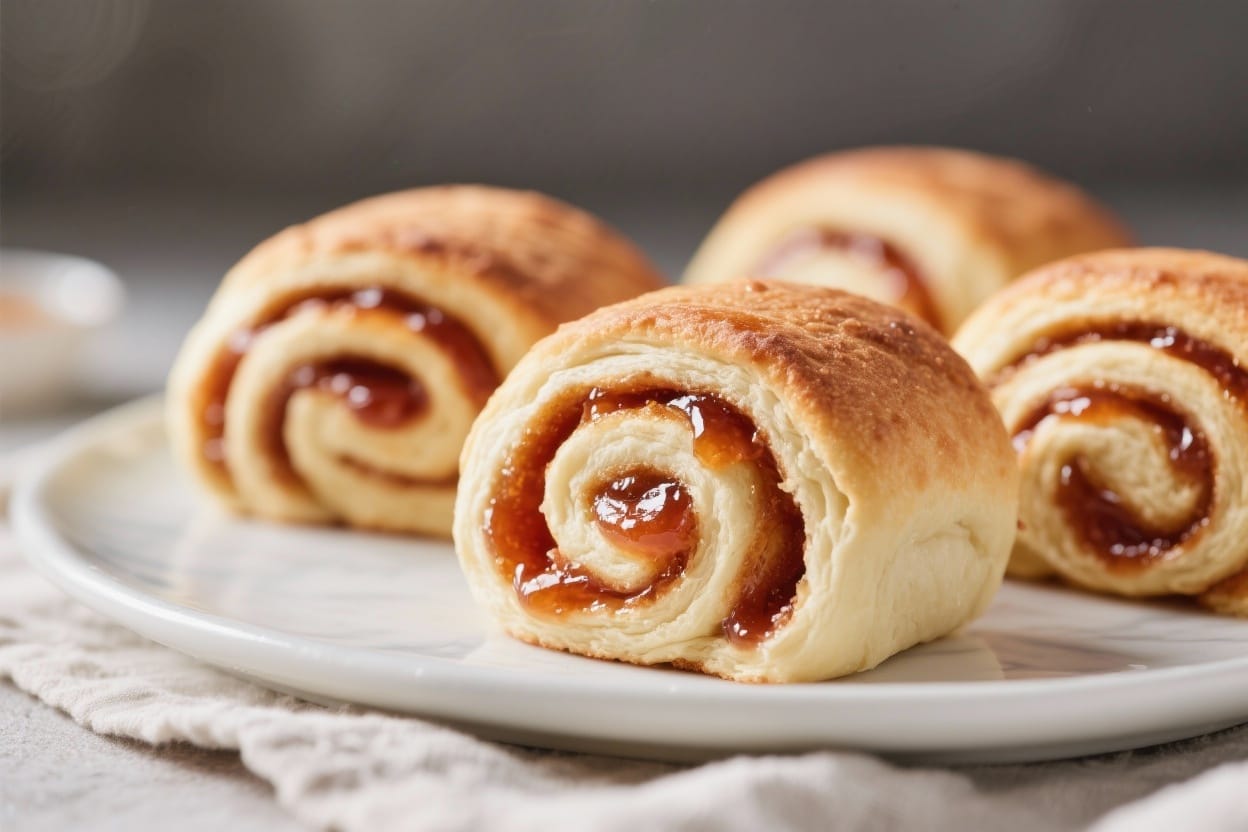 Jam filled sweet rolls - The dough is tender and lightly sweet, and the jam bakes into glossy ribbons that taste like sunshin