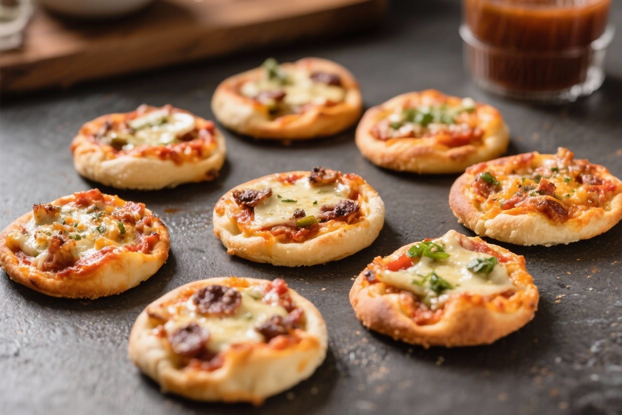 Mini party pizzas - You can make a batch for game day, birthdays, or a casual Friday night and everyone will be happy