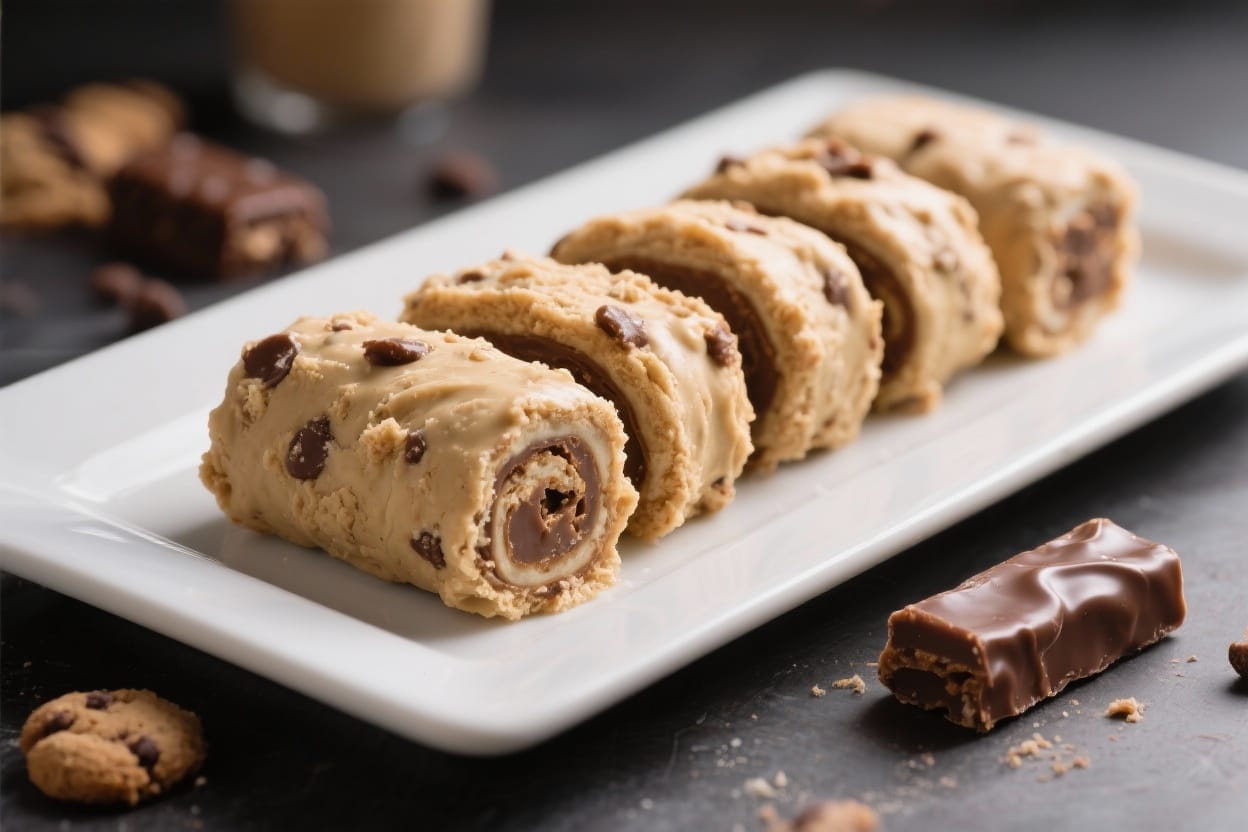 No bake dessert dough logs - They taste like a cross between cookie dough and a candy bar, with a tender, sliceable texture