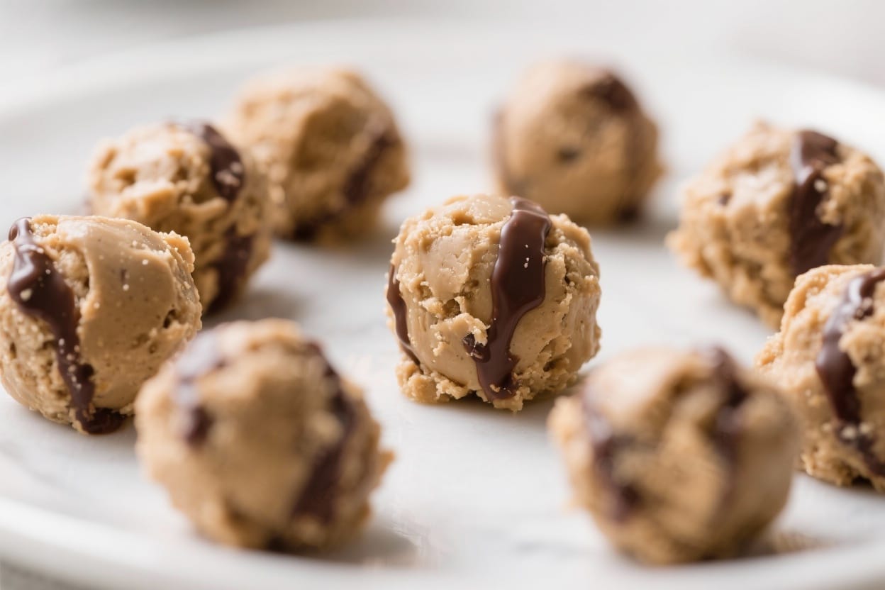 No bake dough dessert balls - They’re soft, rich, and a little nostalgic—like cookie dough, but safer to eat and easier to share