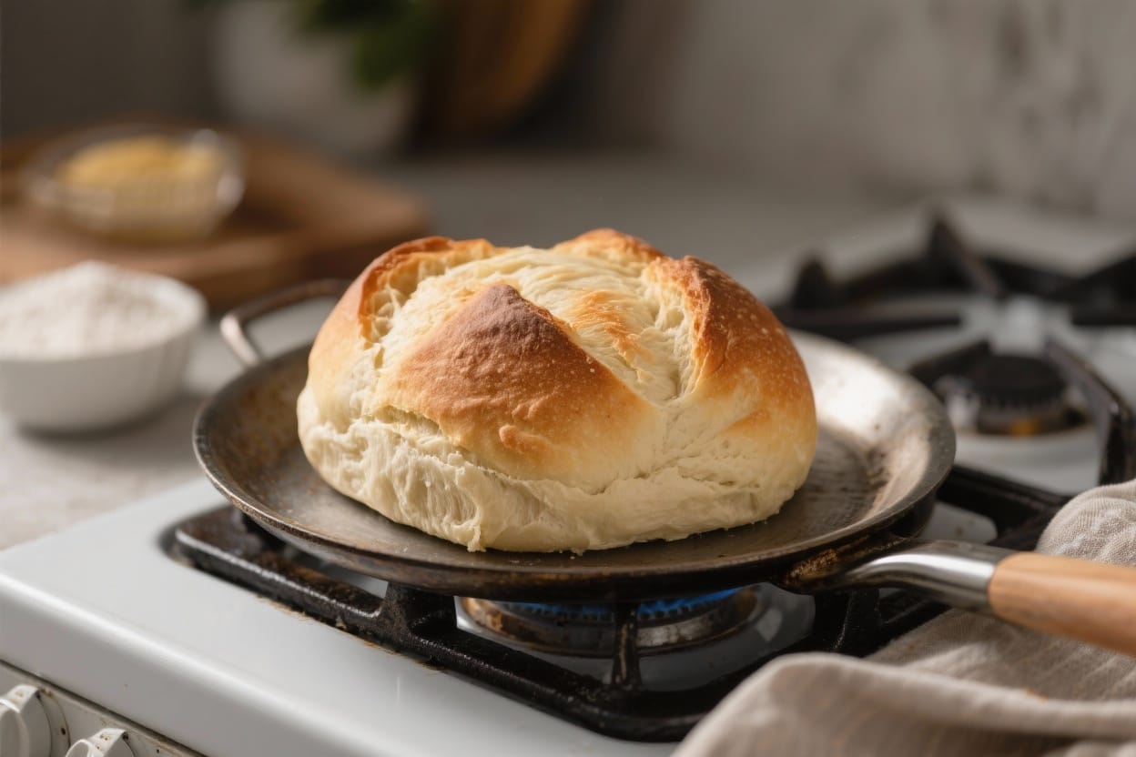 No oven bread recipe - It’s soft, chewy, and made right on your stovetop without special tools