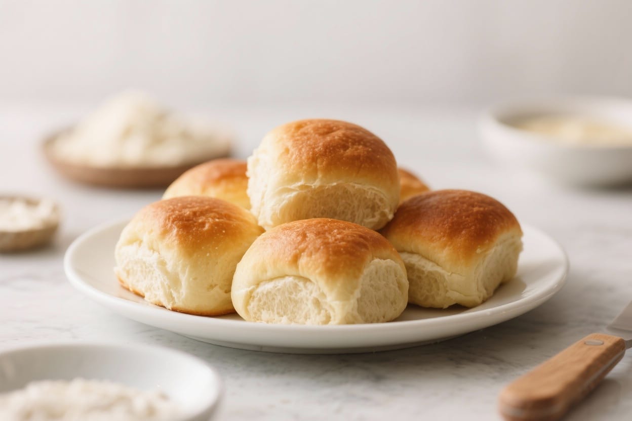No yeast dinner rolls - These no yeast dinner rolls come together fast, bake up golden, and taste warm and comforting with j
