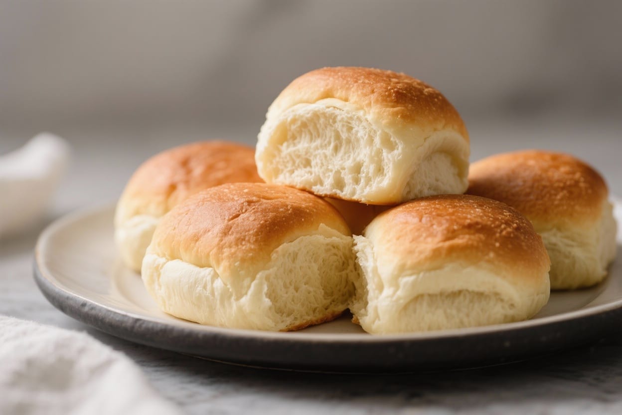 No yeast dinner rolls - They’re lightly crisp on the outside with a soft, tender crumb inside