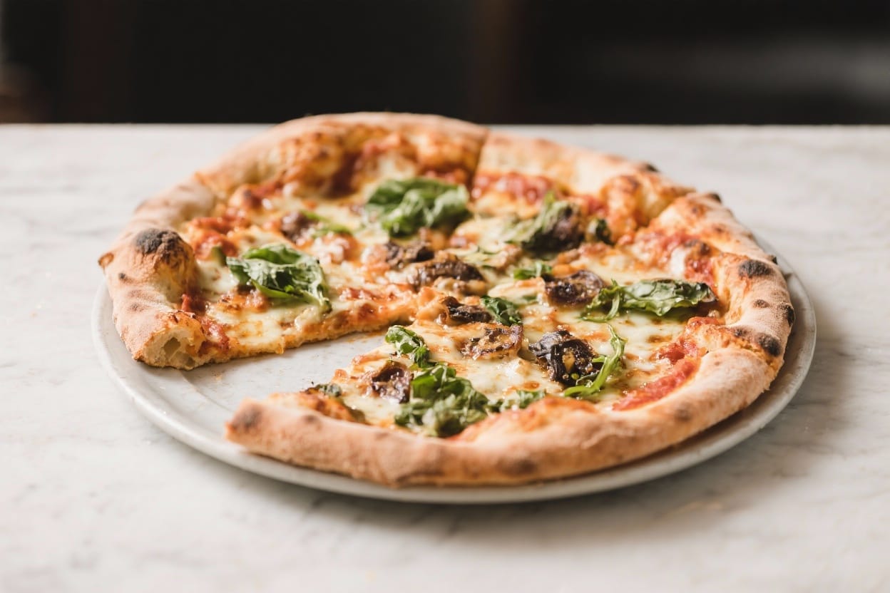 No yeast pizza recipe - The crust is more like a cross between a thin crust and a soft flatbread, with a gentle chew and gol