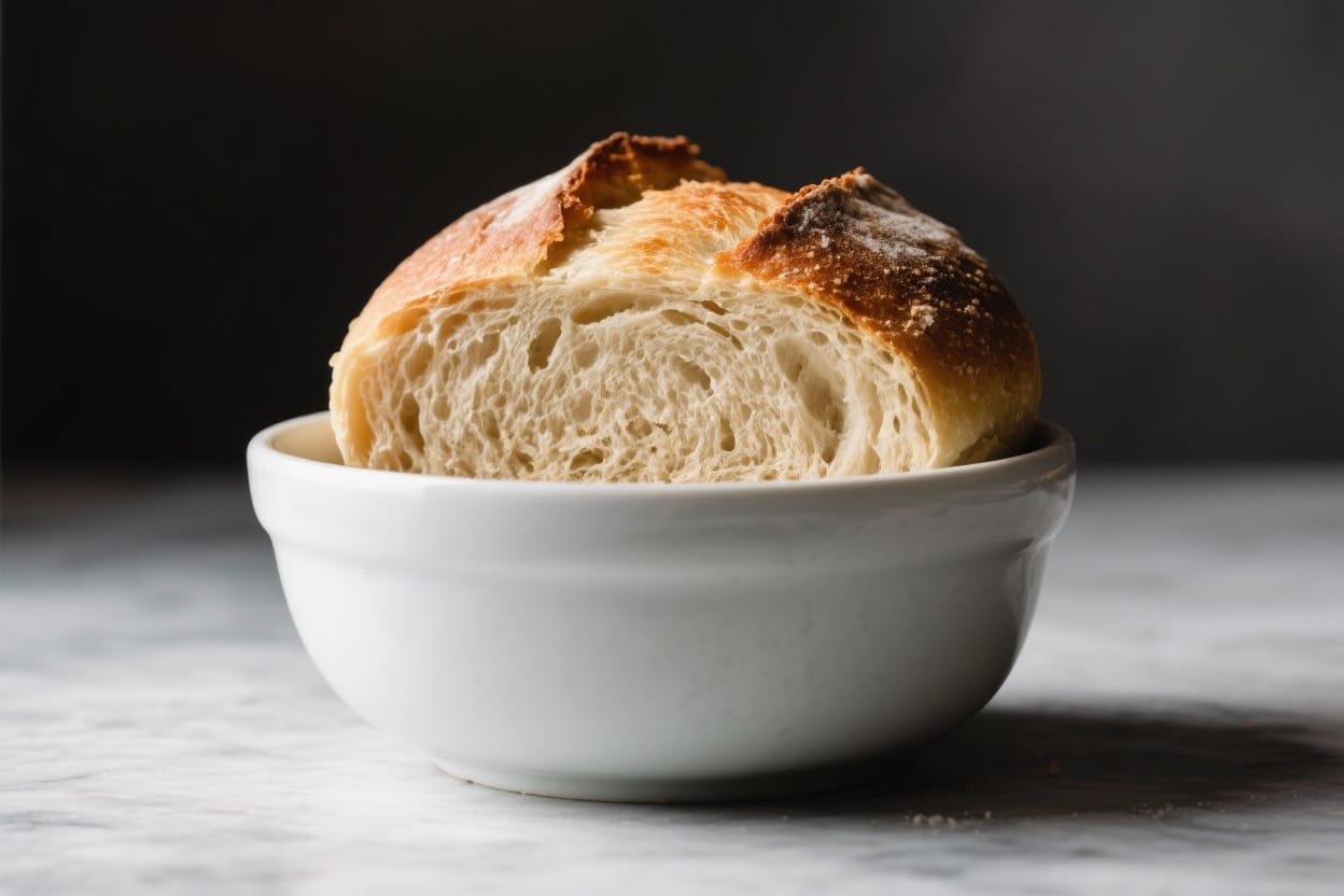 One bowl bread recipe - The crust turns crisp, the inside is soft and chewy, and the flavor is mild enough to go with anythi