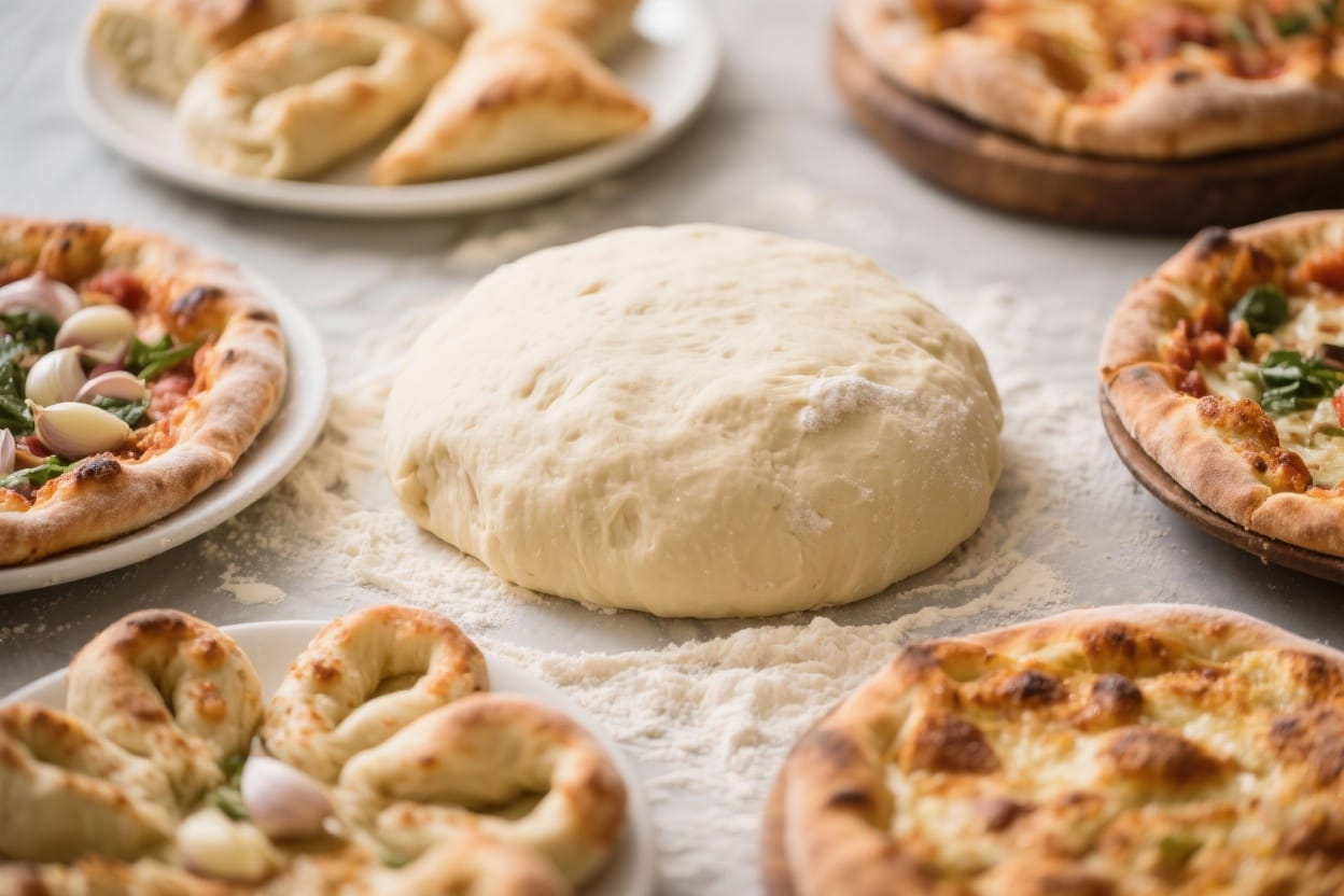 Pizza dough multiple meals - Use it for flatbreads, calzones, garlic knots, or quick focaccia