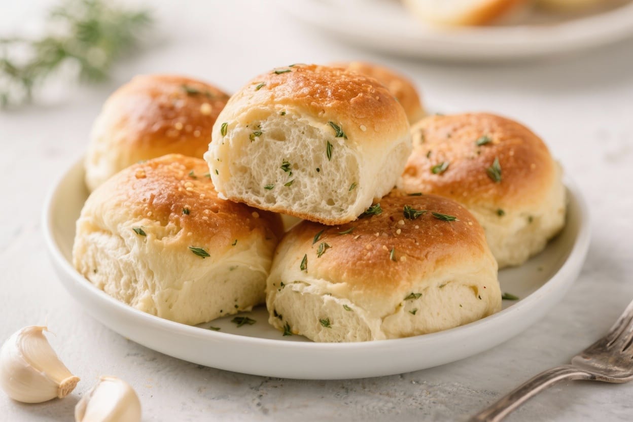 Savory dinner rolls - These savory dinner rolls are tender inside, lightly crisp outside, and packed with herby, garlicky