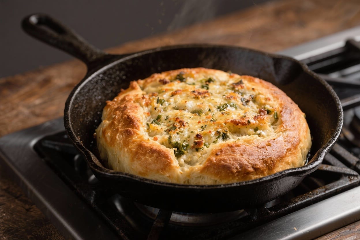 Savory pan bread - It cooks right on the stovetop, so there’s no waiting around for the oven to preheat