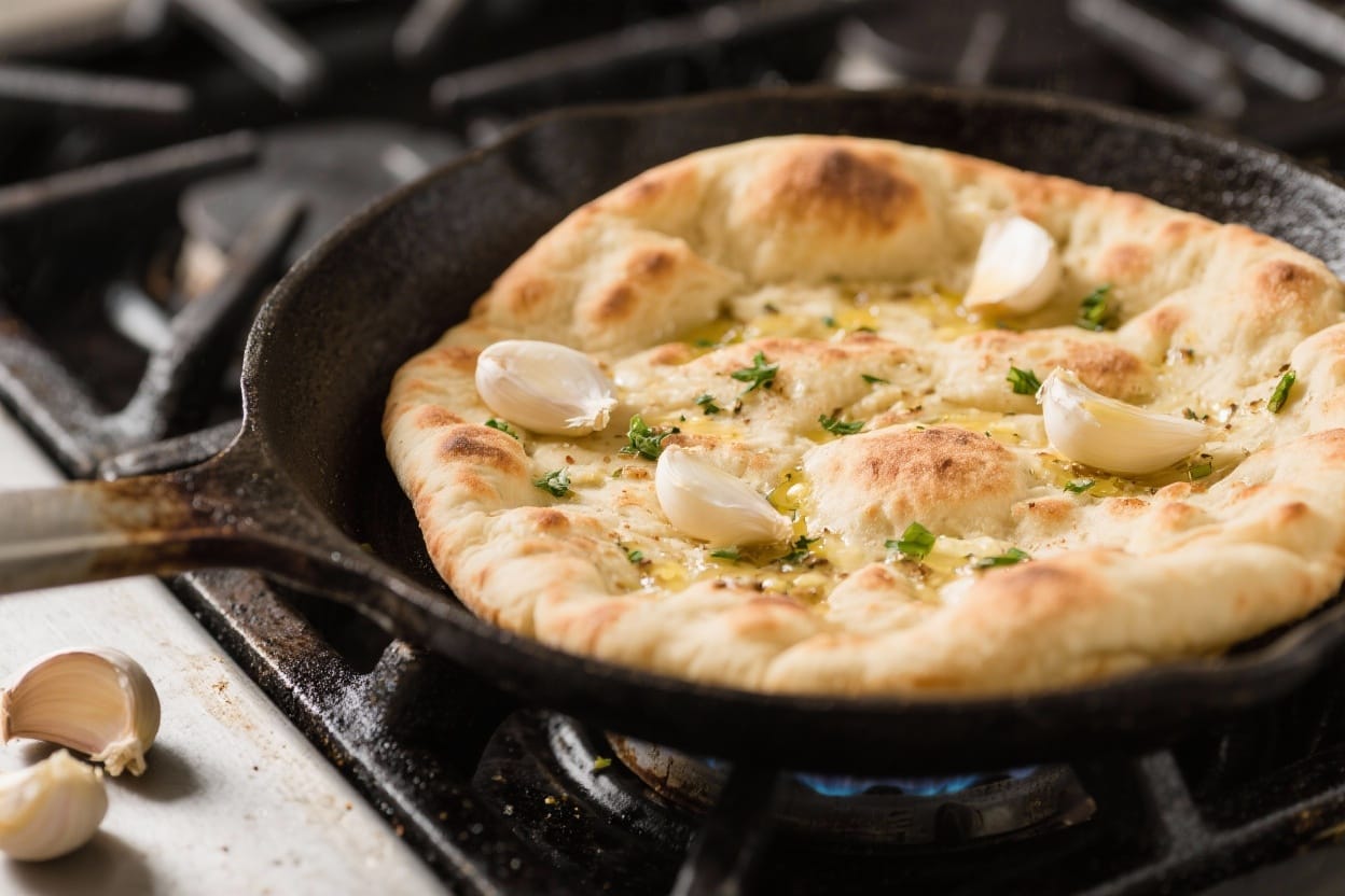 Stovetop garlic flatbread - This recipe is fast, simple, and delivers big flavor with pantry staples