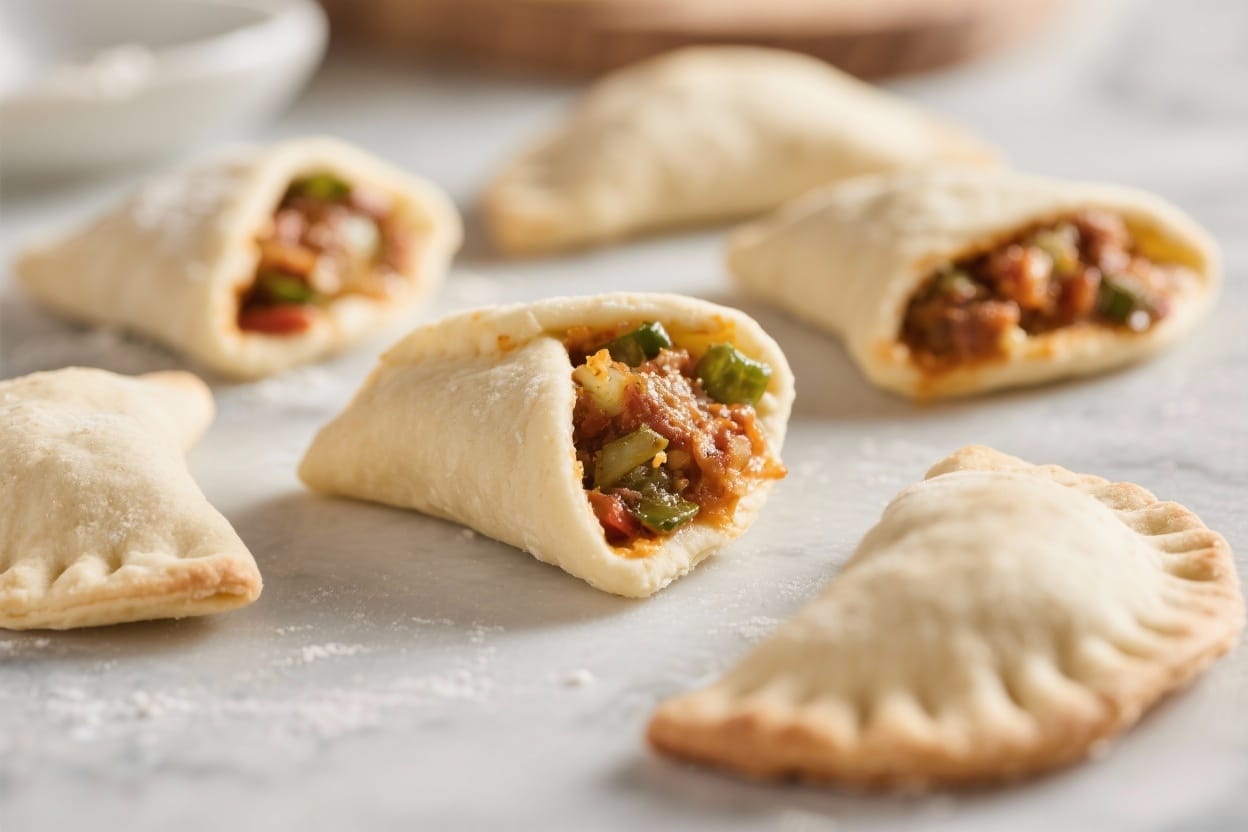 Stuffed dough snack pockets - Stuffed Dough Snack Pockets - A Simple, Cozy, Make-Ahead Treat If you grew up loving handheld snacks