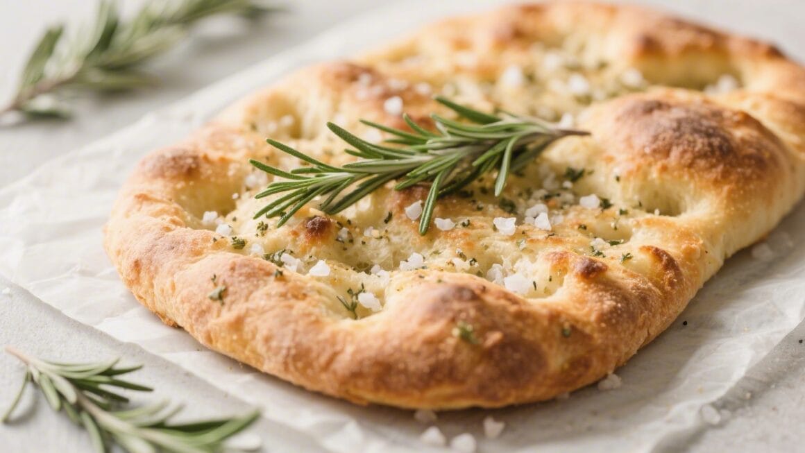 artisan focaccia with rosemary and sea salt
