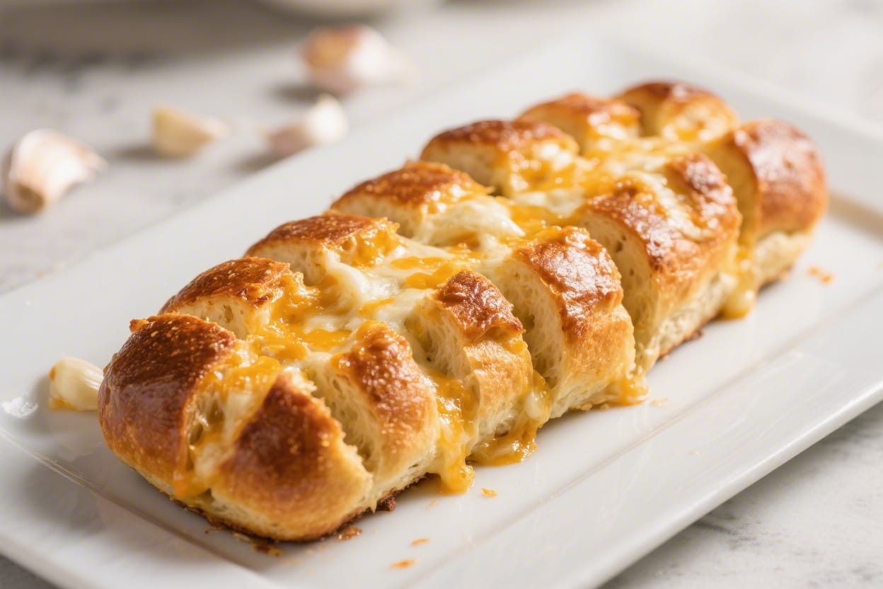 Cheesy garlic pull apart bread - This cheesy garlic pull apart bread is the definition of comfort food: golden on the outside, gooey