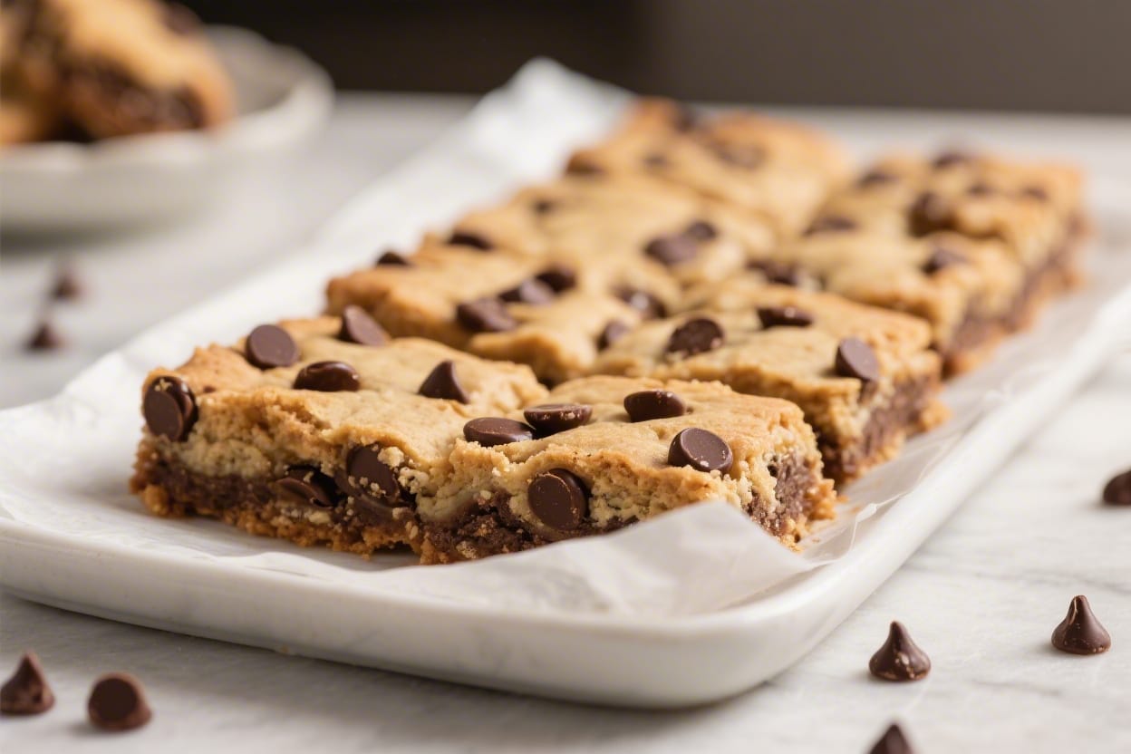 Easy chocolate chip cookie bars recipe - These easy chocolate chip cookie bars deliver that classic, buttery, gooey cookie flavor in a no-fus