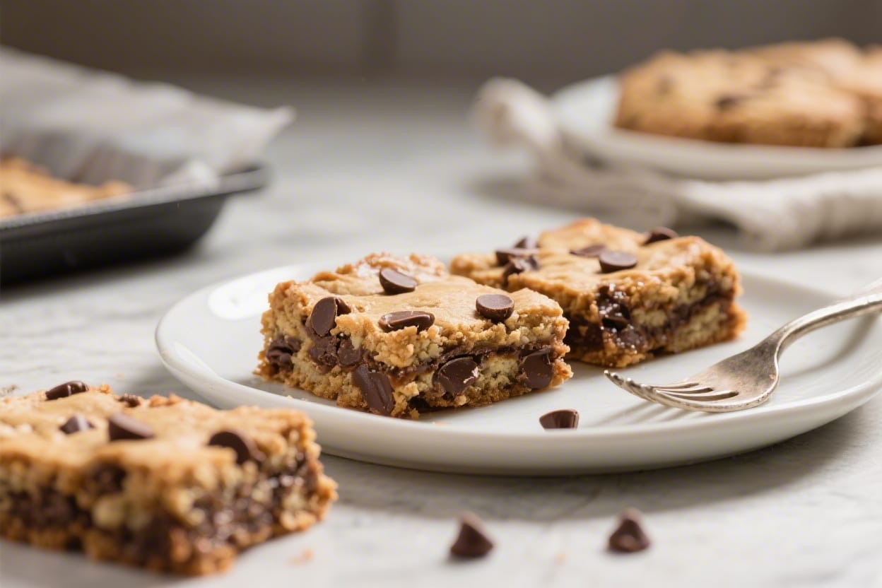 Easy chocolate chip cookie bars recipe - You mix, spread, bake, and slice—done