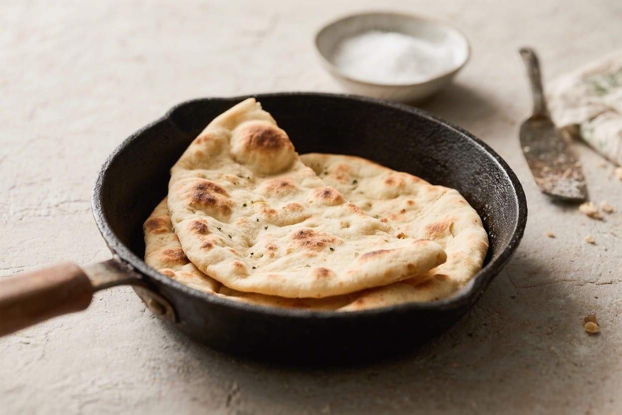 Easy no yeast flatbread recipe - This easy no yeast flatbread recipe uses pantry staples and a simple skillet