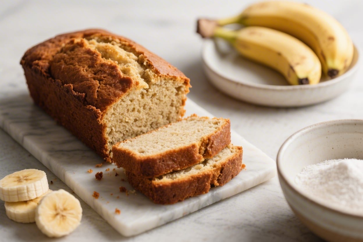 Soft banana bread loaf recipe - No mixer needed, just simple pantry staples and a bowl