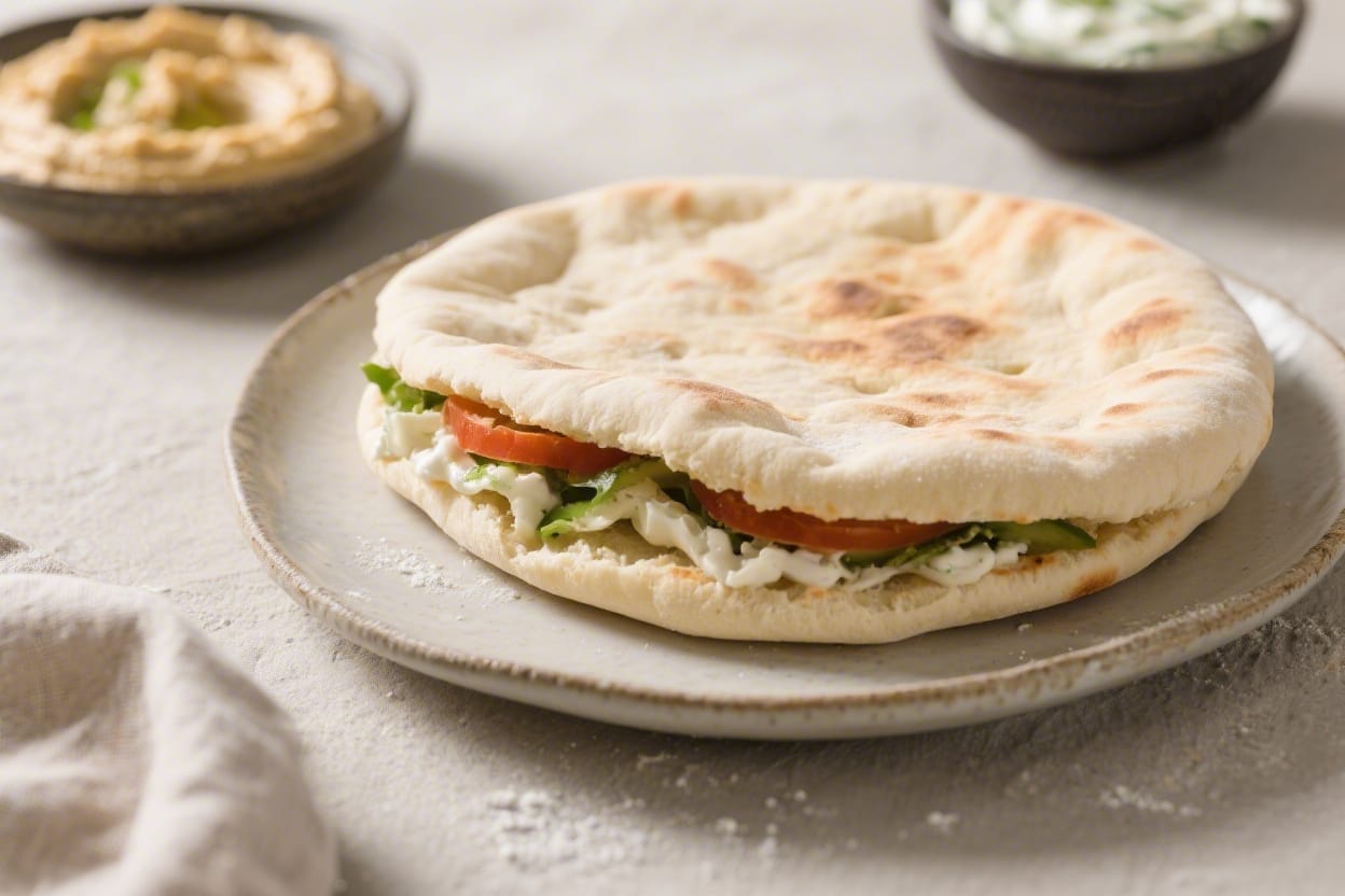 Soft homemade pita bread recipe - It turns simple fillings into a great meal and makes dips like hummus or tzatziki even better