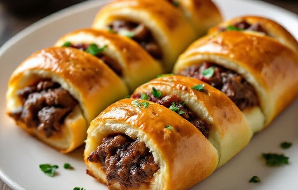 bbq beef stuffed bread rolls