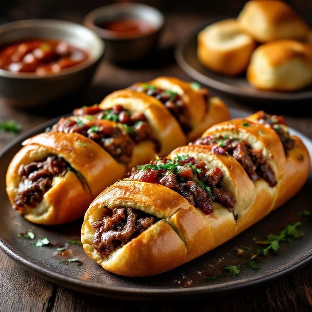 Bbq beef stuffed bread rolls - They’re great for weeknights, game days, or any time you want something hearty without spending hour