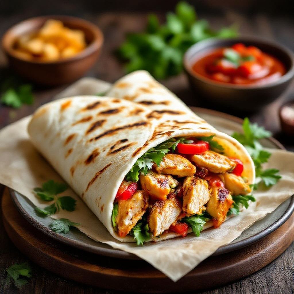 Bbq chicken wrap with soft flatbread - It’s quick to put together, big on texture, and easy to customize
