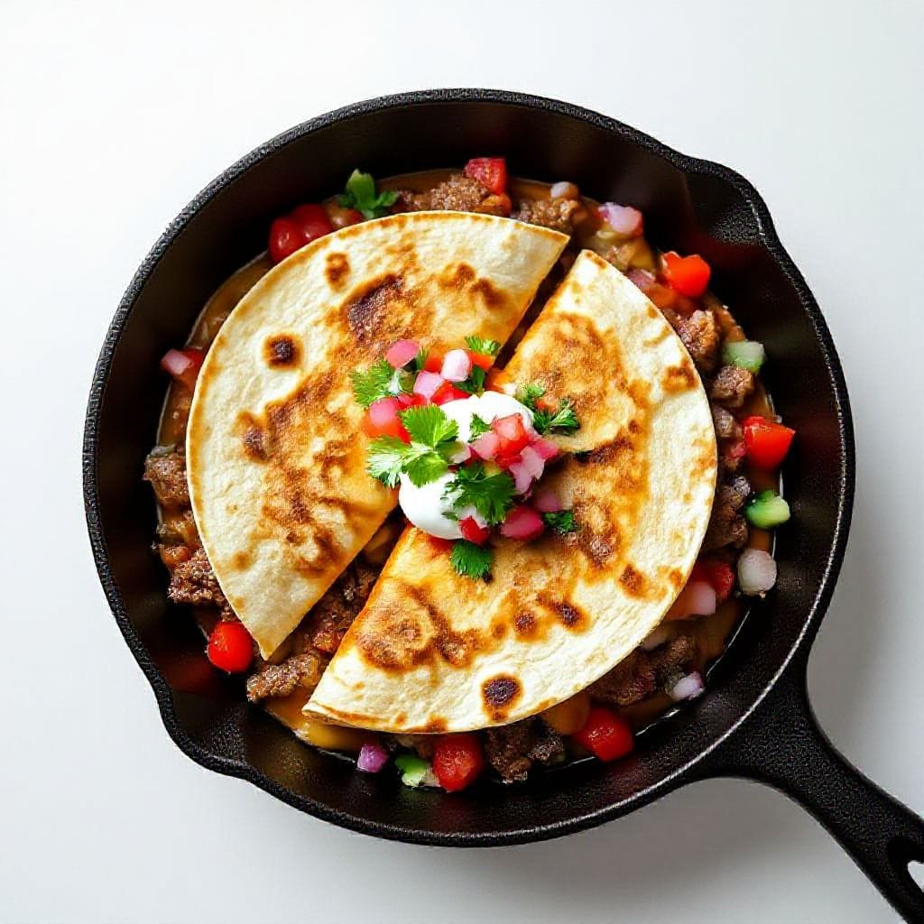 Beef quesadilla with soft tortilla dough - You don’t need special equipment or hours of prep time—just a few pantry staples and a skillet