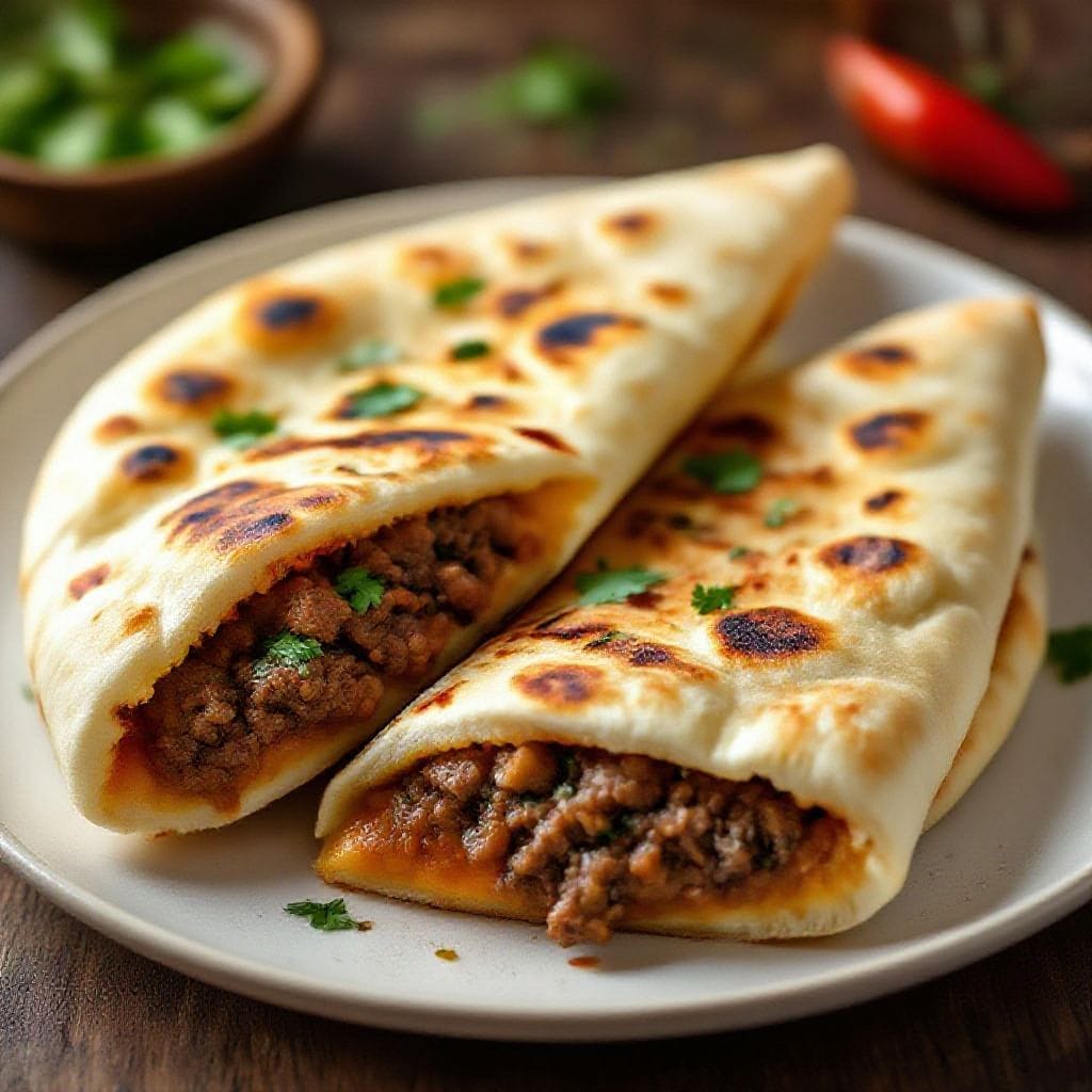Beef stuffed naan bread recipe - Beef Stuffed Naan Bread Recipe - Soft Flatbread With Savory Spiced Filling Warm, pillowy naan wrappe