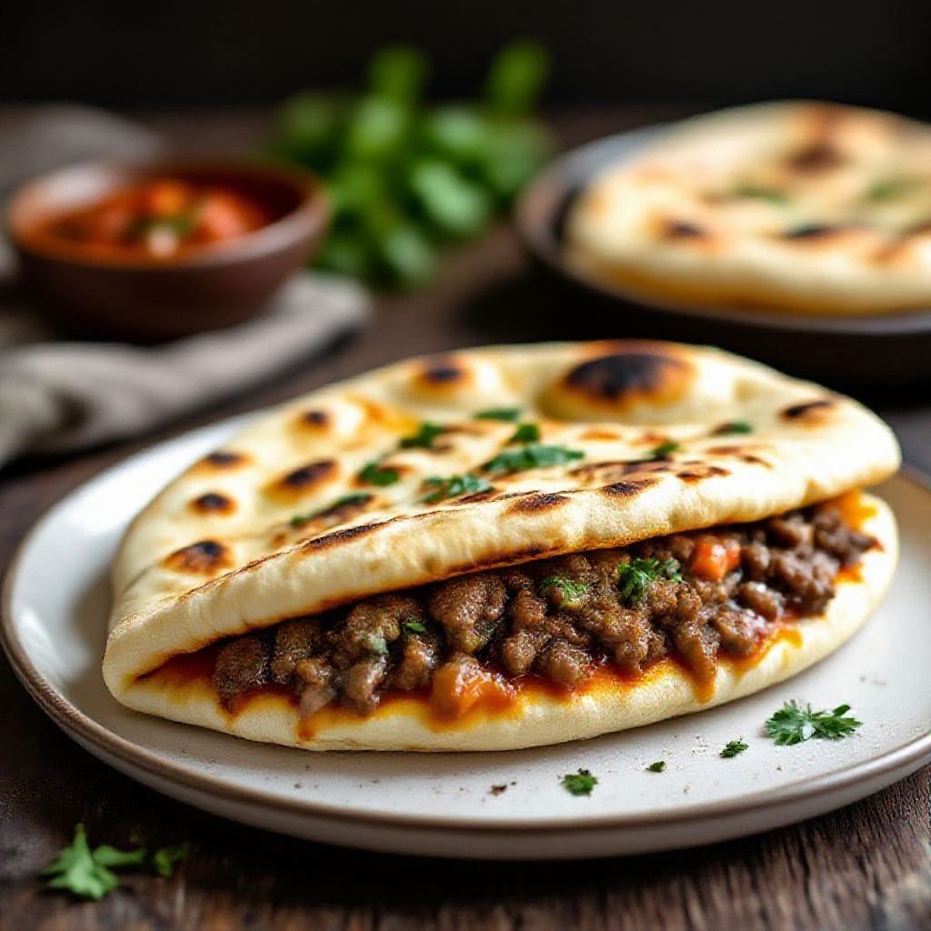 Beef stuffed naan bread recipe - This beef stuffed naan bread recipe brings together simple pantry staples and big flavor