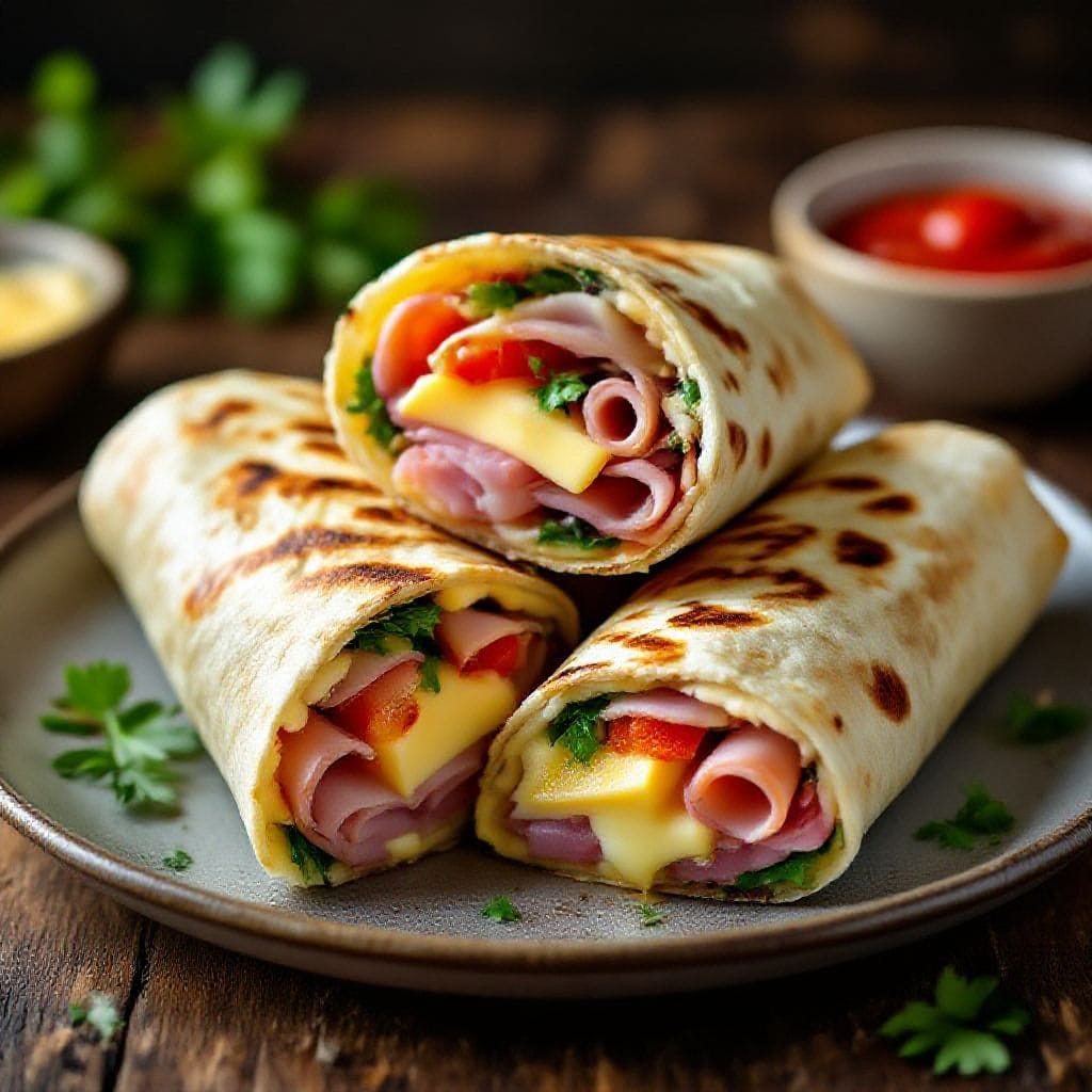 Cheese and ham stuffed wraps - You can make them with pantry basics, and they’re easy to customize for picky eaters