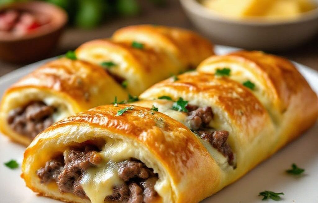 cheesy beef stuffed bread bake
