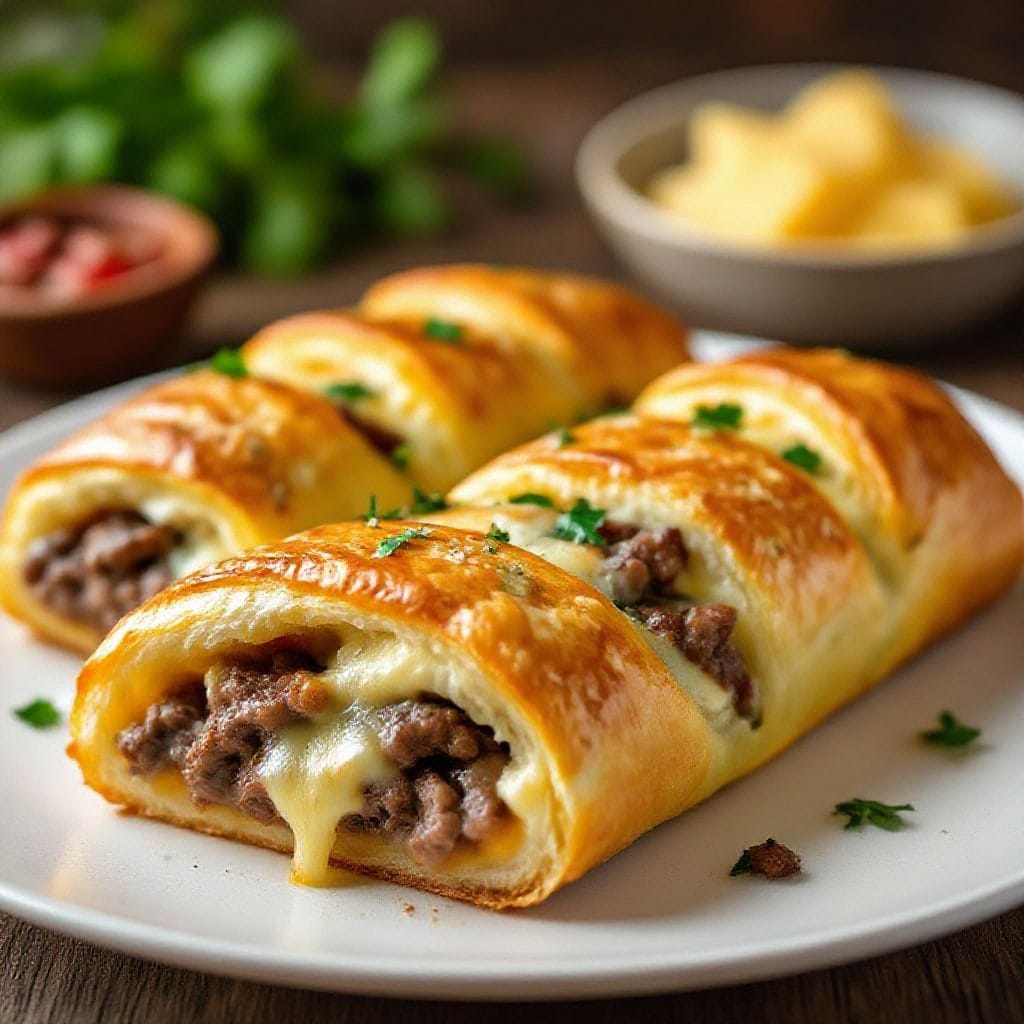 cheesy beef stuffed bread bake