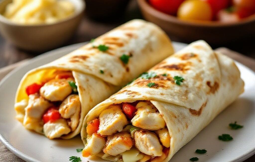 cheesy garlic chicken wraps recipe