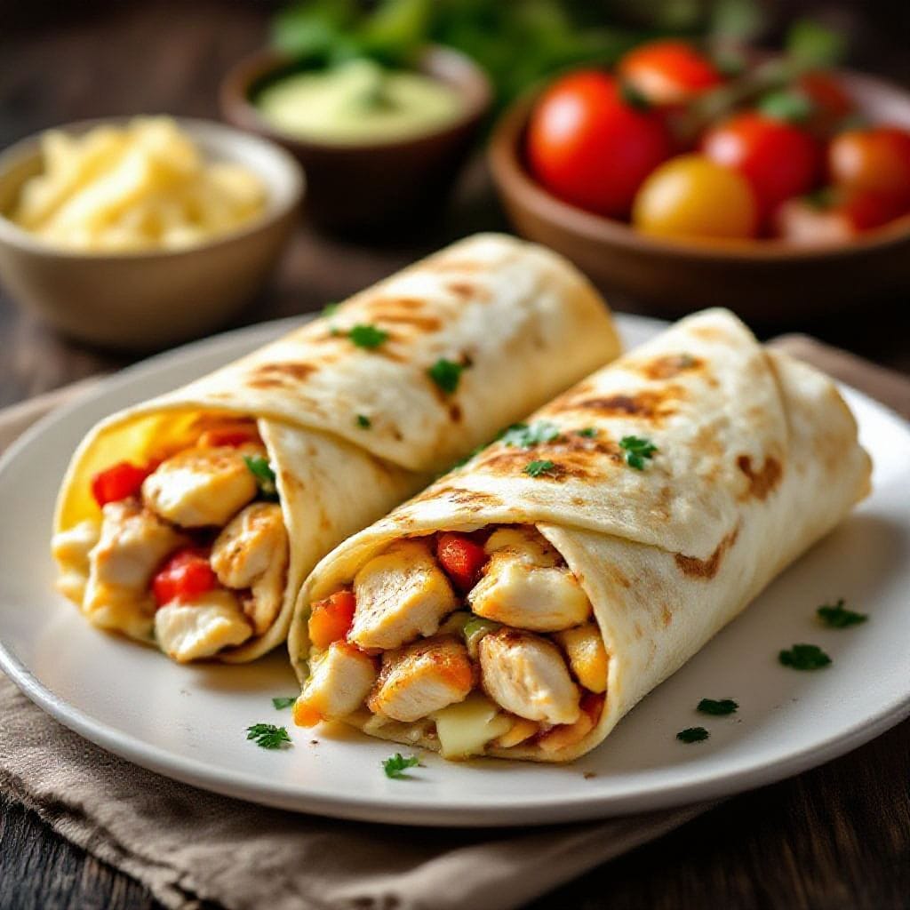 cheesy garlic chicken wraps recipe