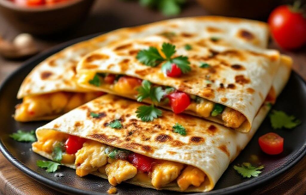 chicken quesadilla with homemade dough