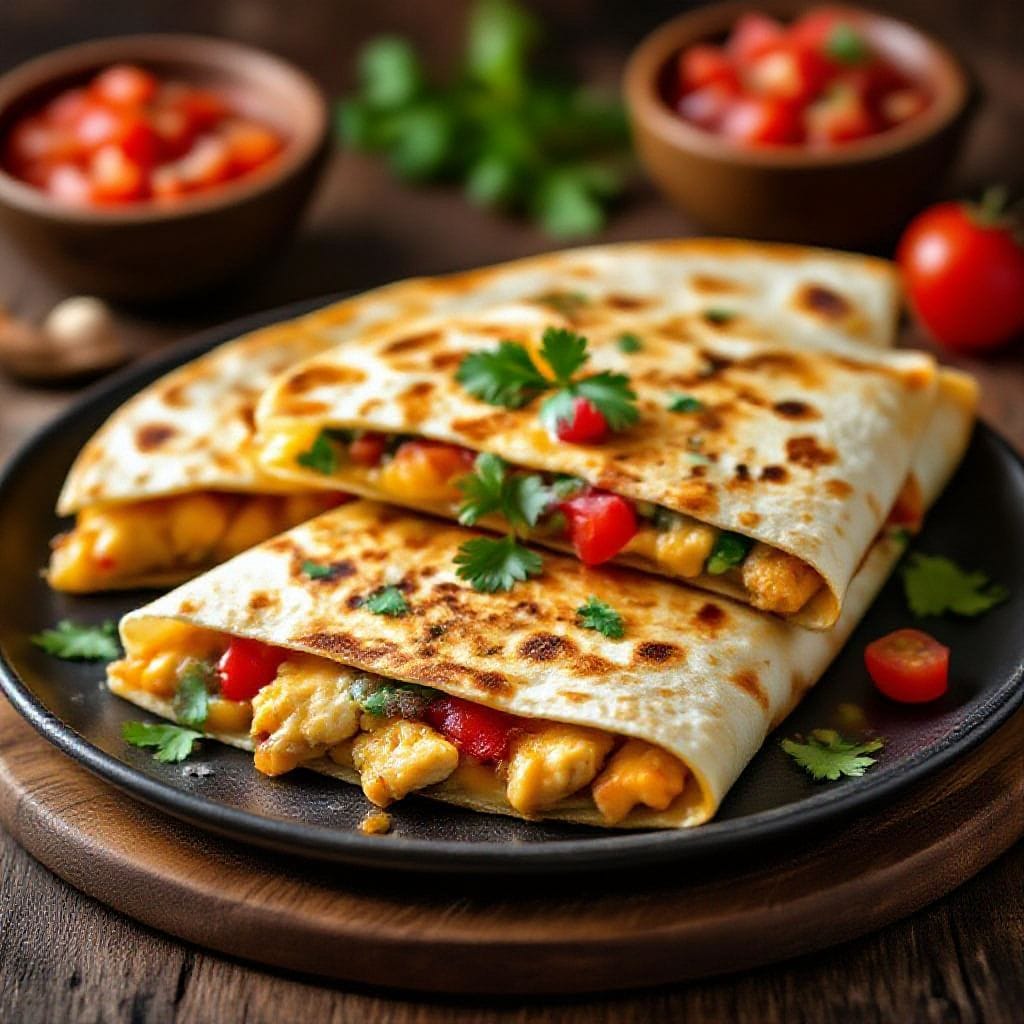chicken quesadilla with homemade dough
