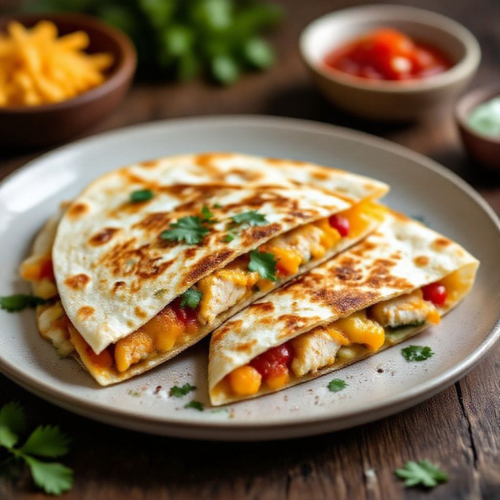 Chicken quesadilla with homemade dough - This version keeps things simple while giving you that warm, toasty bite you expect from a great que