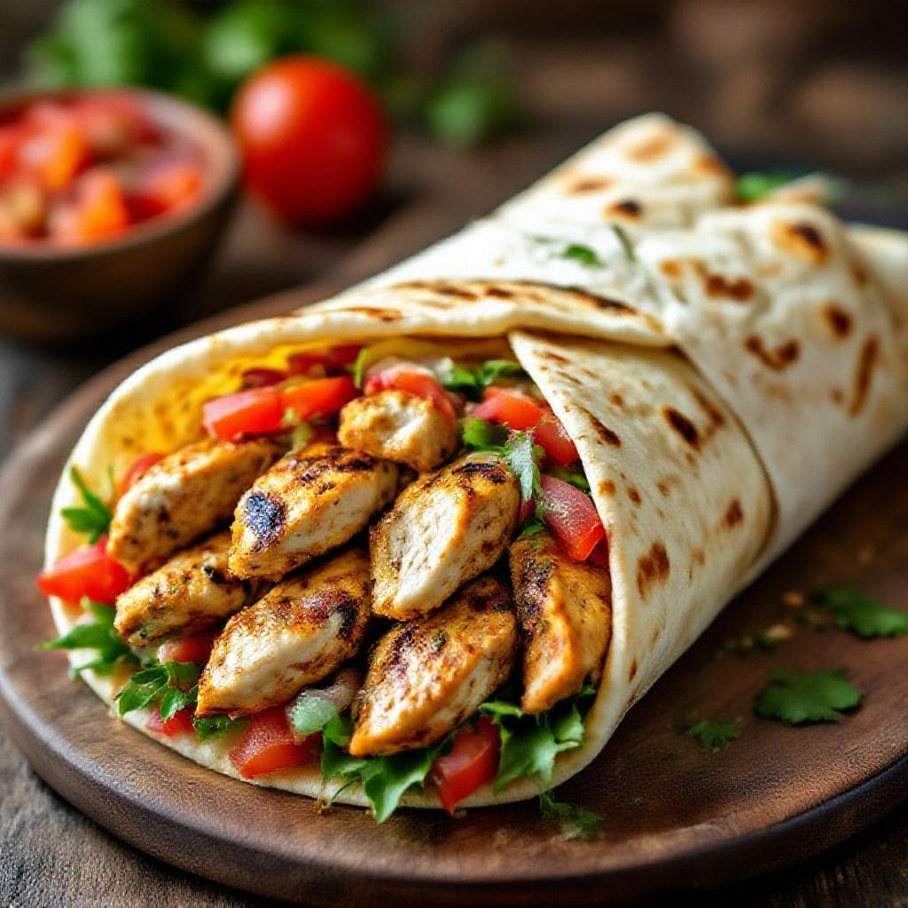 Chicken shawarma wrap with homemade flatbread - Chicken Shawarma Wrap With Homemade Flatbread – A Warm, Flavor-Packed Meal If you’ve ever craved the