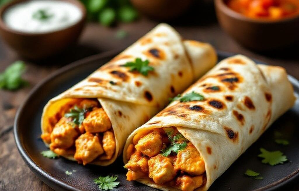 chicken tikka pizza wraps recipe