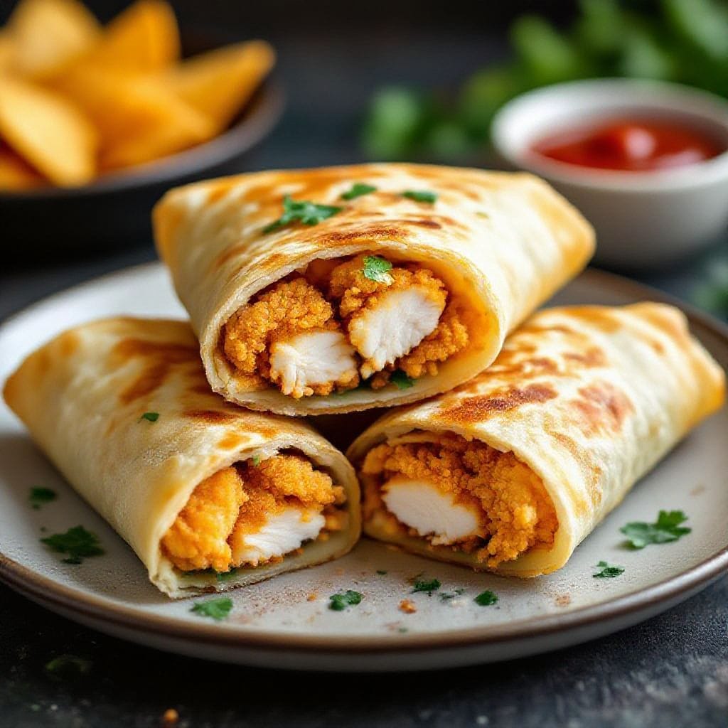 Crispy chicken wrap pockets - Crispy Chicken Wrap Pockets - Fast, Flavorful, and Satisfying Golden, crunchy chicken tucked into a